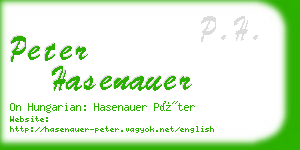 peter hasenauer business card